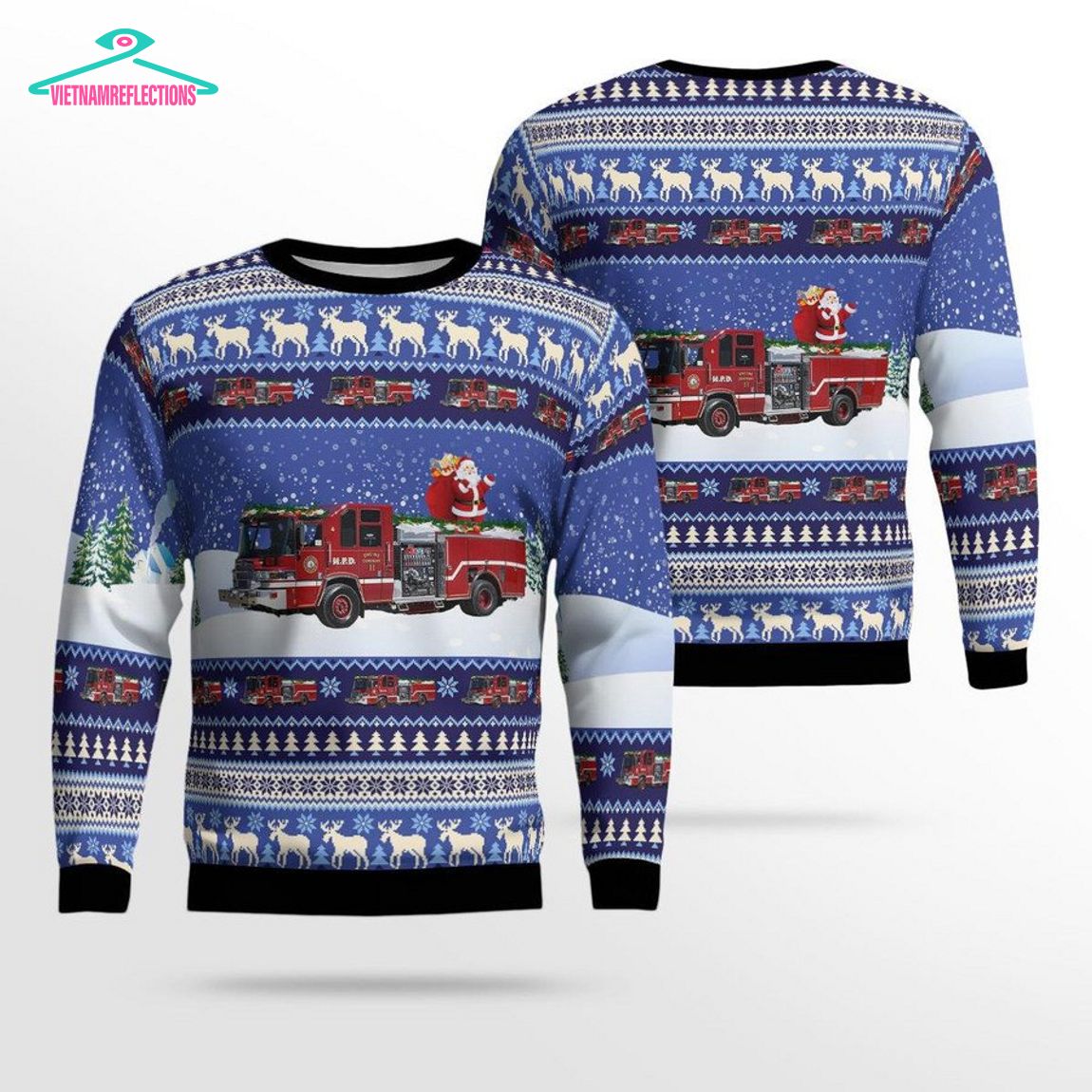 Wisconsin City of Madison Fire Department 3D Christmas Sweater