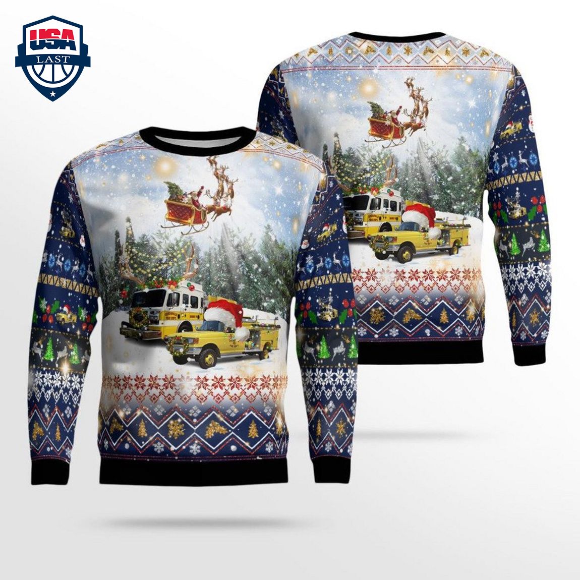 Wisconsin Reedsville Volunteer Fire Department 3D Christmas Sweater