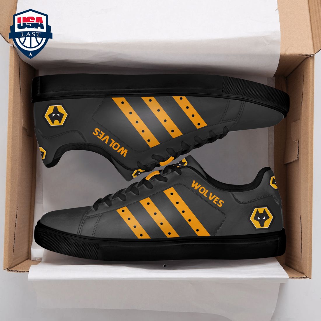 Wolvehampton Wanderers FC Orange Stripes Style 3 Stan Smith Low Top Shoes – Saleoff