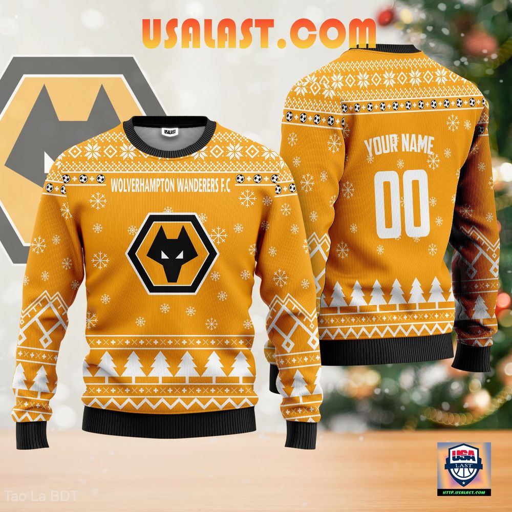 Luxurious Wolverhampton Wanderers F.C Gold Ugly Sweater