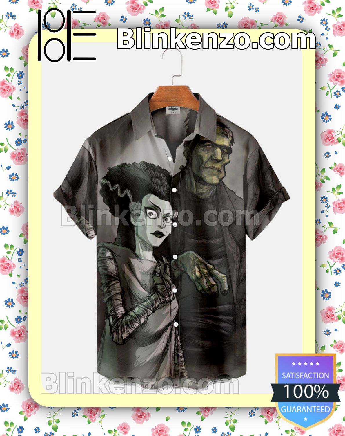 Awesome Frankenstein And The Bride Art Halloween 2022 Idea Shirt