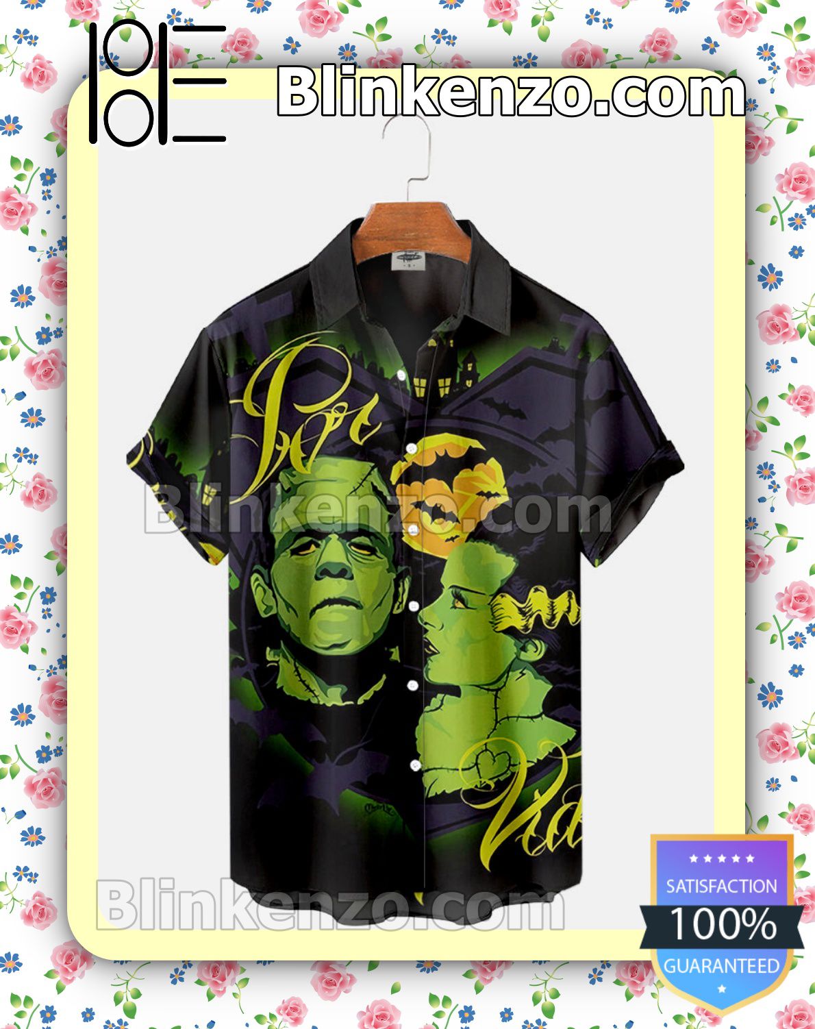 Frankenstein And The Bride Halloween Night Halloween 2022 Idea Shirt