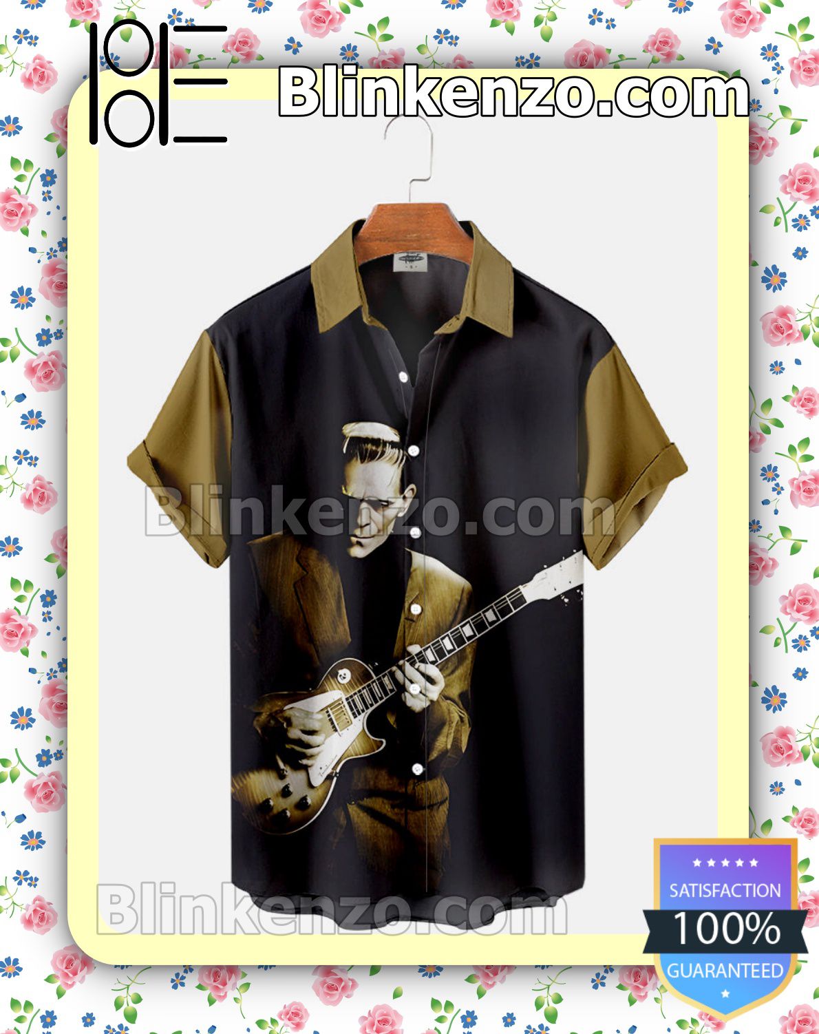 Frankenstein Playing Guitar Halloween 2022 Idea Shirt