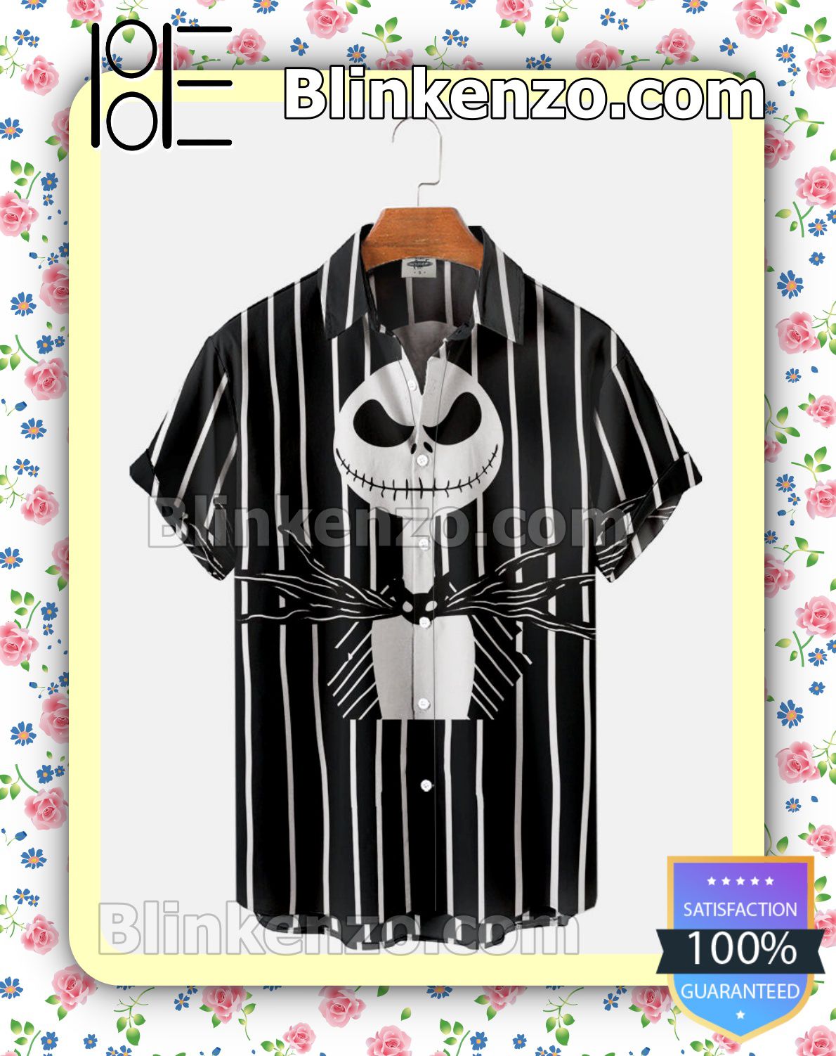 POD Jack Skellington Black And White Stripes Halloween 2022 Idea Shirt