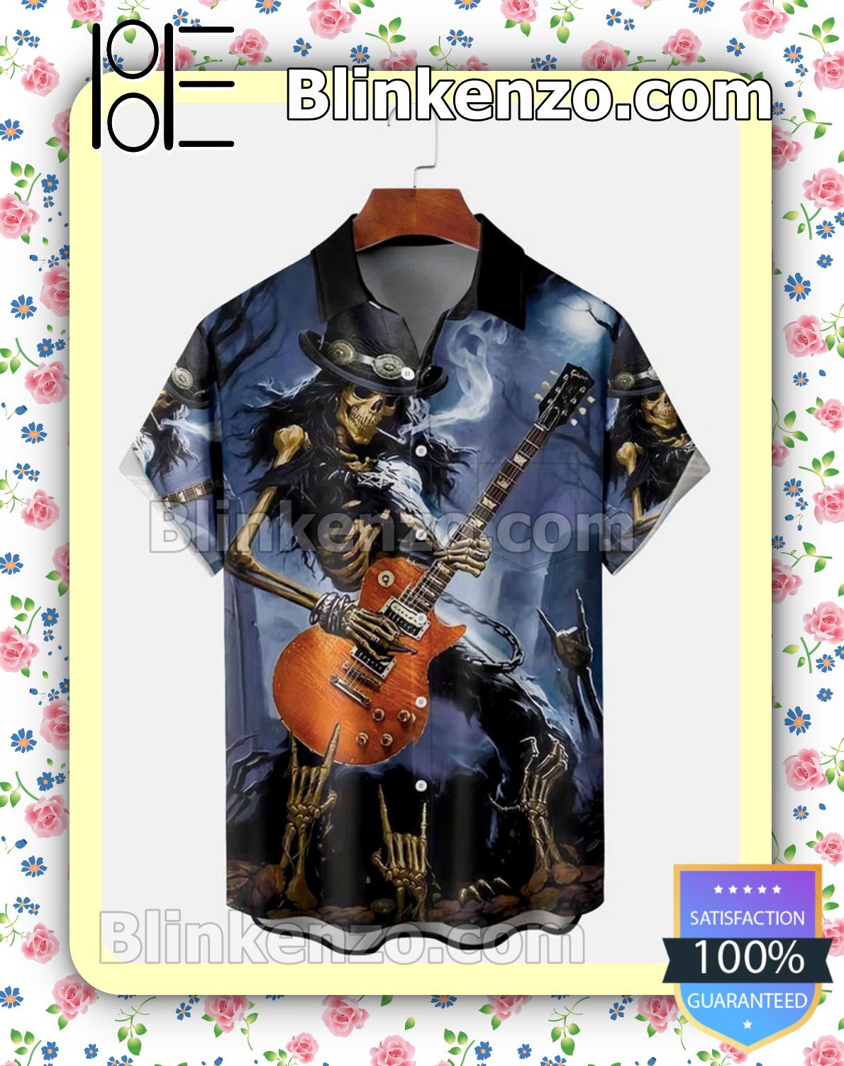 Real Skeleton Rock N Roll Art Halloween 2022 Idea Shirt