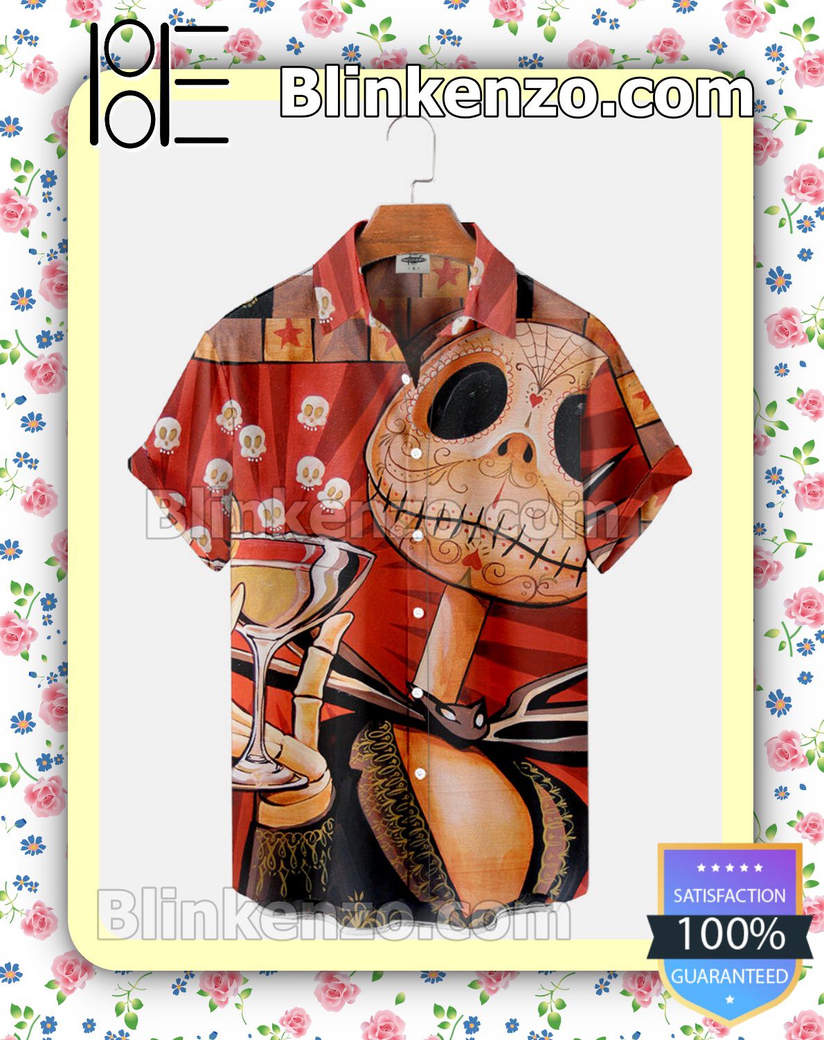 Adorable Sugar Jack Skellington And Wine Halloween 2022 Idea Shirt