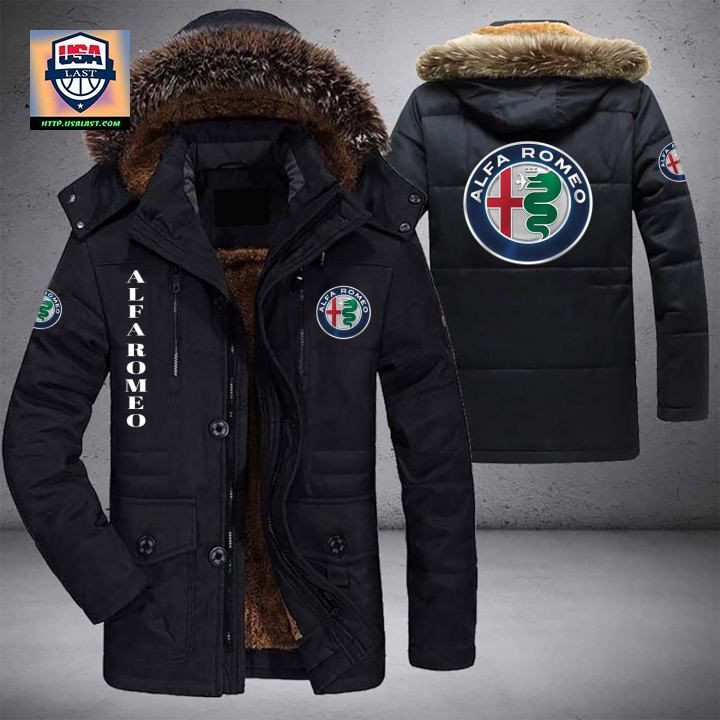 Alfa Romeo Logo Brand Parka Jacket Winter Coat