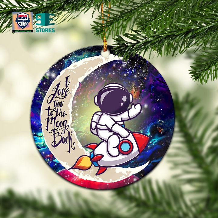Astronaut Chibi Love You To The Moon Galaxy Mica Circle Ornament Perfect Gift For Holiday