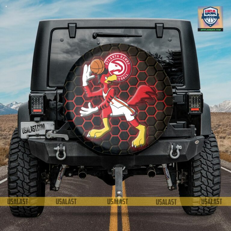 Atlanta Hawks NBA Mascot Spare Tire Cover - Lovely smile