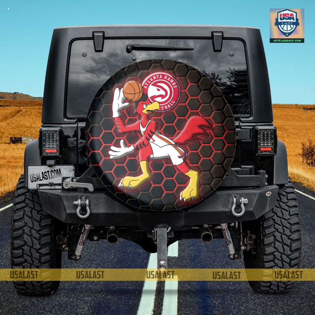 AMAZING Atlanta Hawks NBA Mascot Spare Tire Cover