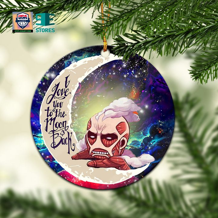 Attack On Titan Love You To The Moon Galaxy Mica Circle Ornament Perfect Gift For Holiday