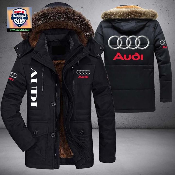 Audi Logo Brand Parka Jacket Winter Coat - You look different and cute