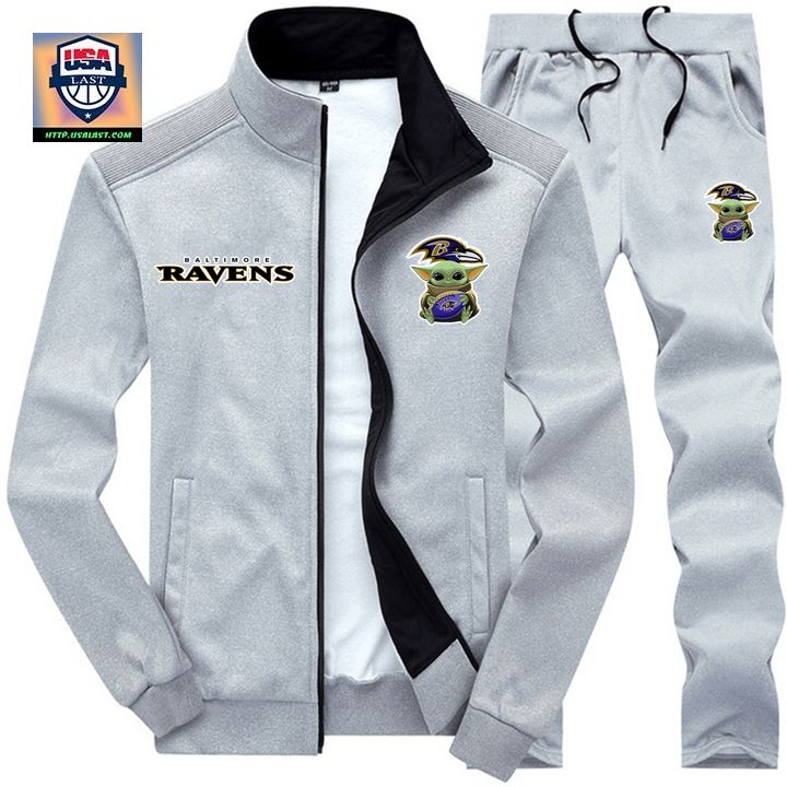 Where To Buy Baby Yoda NFL Baltimore Ravens 2D Tracksuits Jacket