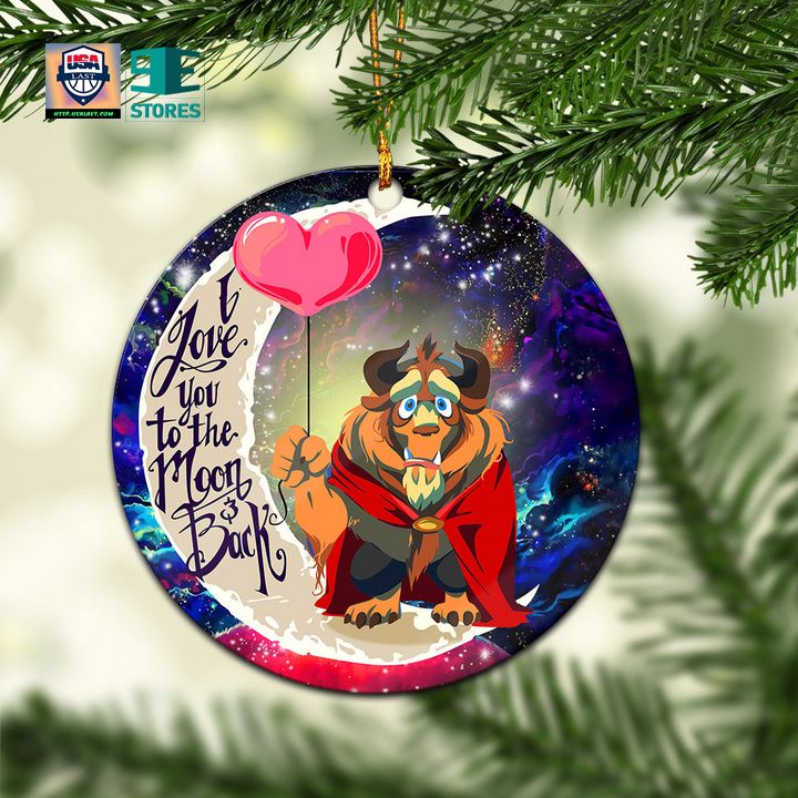 Beauty And The Beast Love You To The Moon Galaxy Mica Circle Ornament Perfect Gift For Holiday