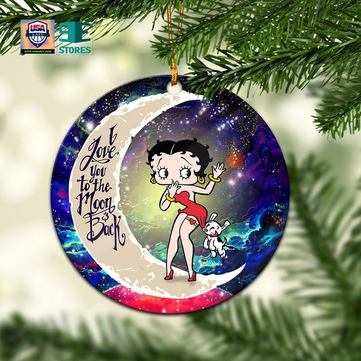 Betty Boop Love You To The Moon Galaxy Mica Circle Ornament Perfect Gift For Holiday