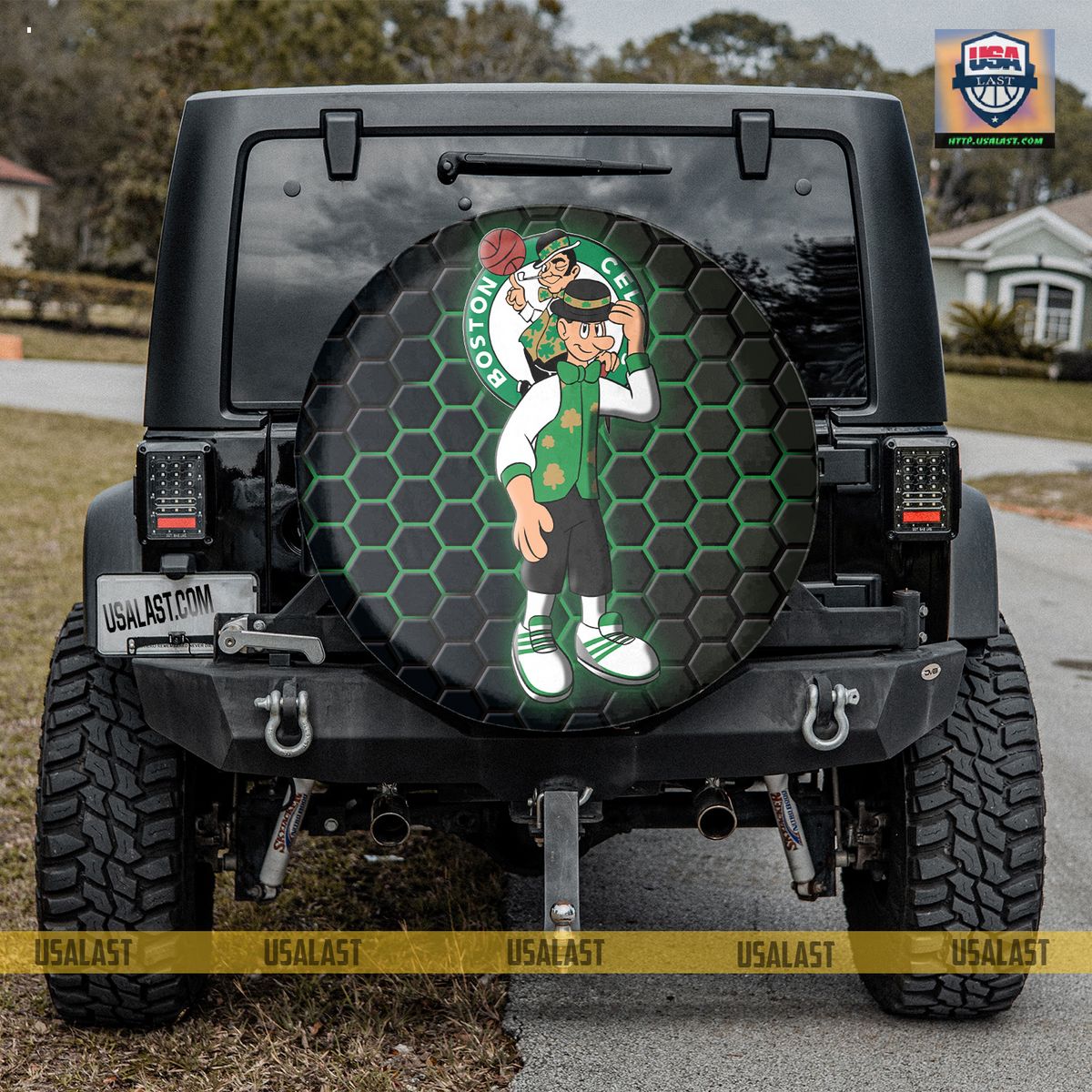 AMAZING Boston Celtics NBA Mascot Spare Tire Cover