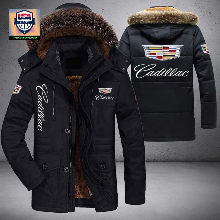 Cadillac Logo Brand Parka Jacket Winter Coat