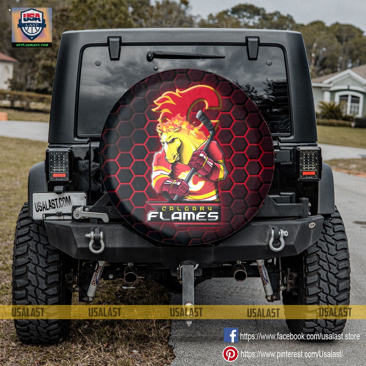 AMAZING Calgary Flames NHL Mascot Spare Tire Cover
