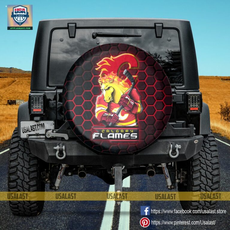 Calgary Flames MLB Mascot Spare Tire Cover - Such a charming picture.