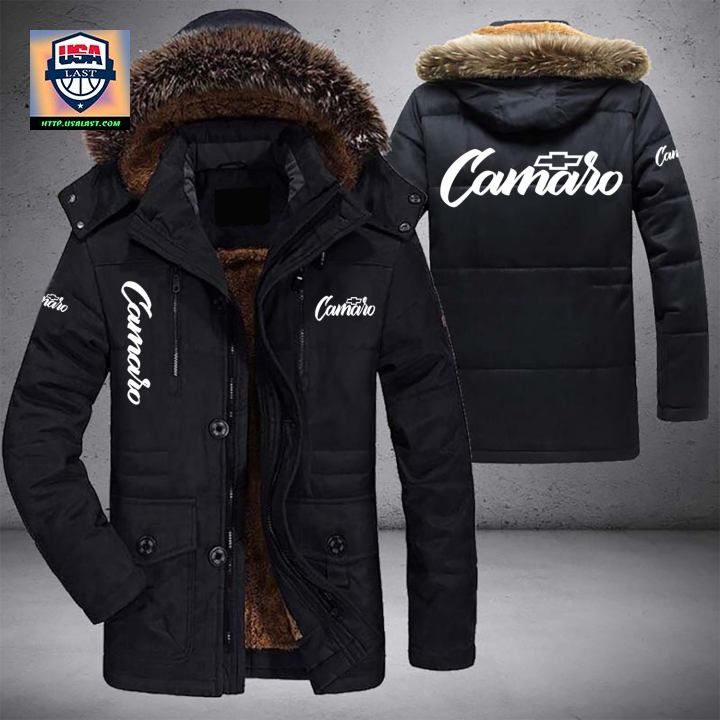 Camaro Logo Brand Parka Jacket Winter Coat
