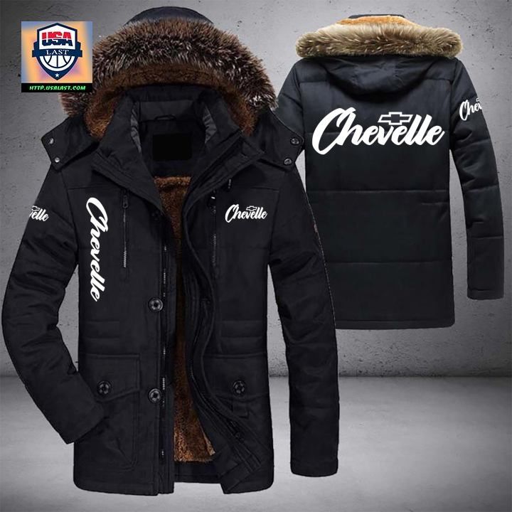 Chevy Chevelle Logo Brand Parka Jacket Winter Coat