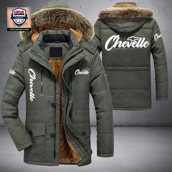 Chevy Chevelle Logo Brand Parka Jacket Winter Coat - Nice photo dude