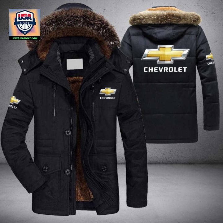 Chevy Logo Brand Parka Jacket Winter Coat