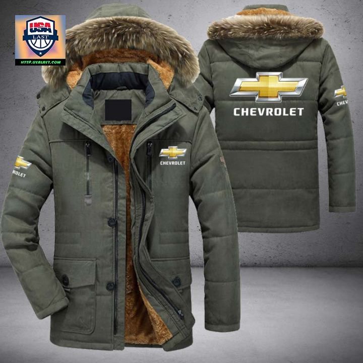 Chevy Logo Brand Parka Jacket Winter Coat - Trending picture dear