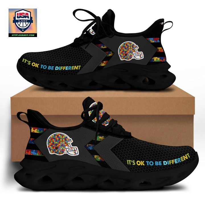 Cleveland Browns Autism Awareness It’s Ok To Be Different Max Soul Shoes