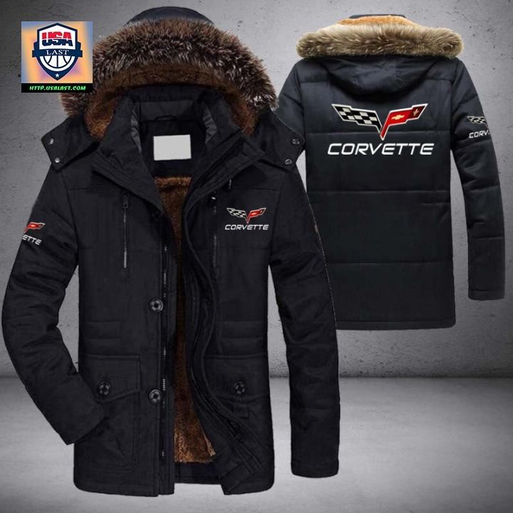 Corvette C6 Logo Brand Parka Jacket Winter Coat
