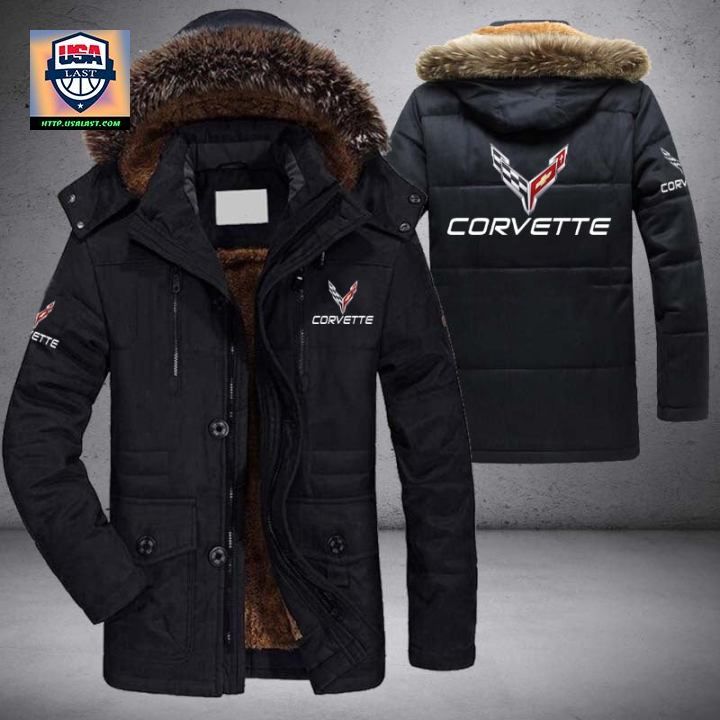 Corvette C8 Logo Brand Parka Jacket Winter Coat