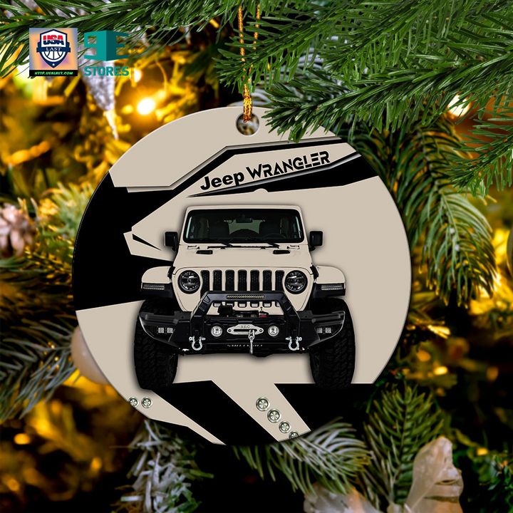 Cream Jeep Mica Ornament Perfect Gift For Holiday - Lovely smile