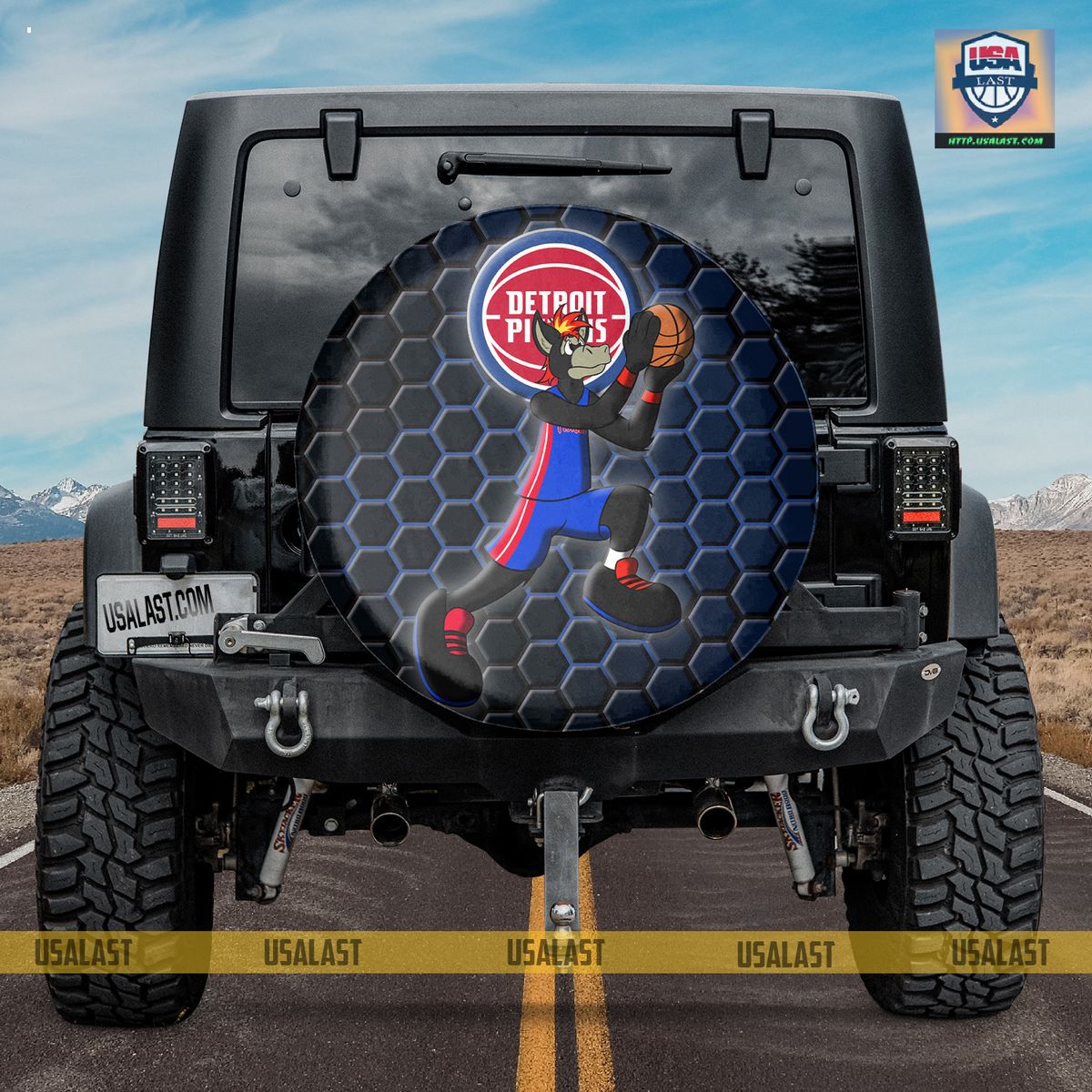 AMAZING Detroit Pistons NBA Mascot Spare Tire Cover