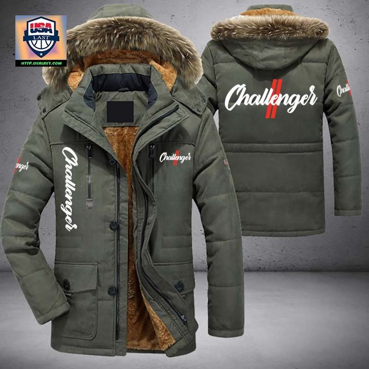 Dodge Challenger Logo Brand Parka Jacket Winter Coat - Royal Pic of yours