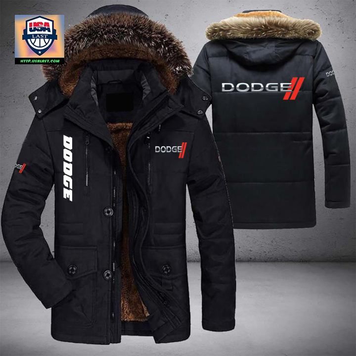Dodge Logo Brand Parka Jacket Winter Coat