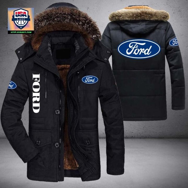 Ford Logo Brand Parka Jacket Winter Coat
