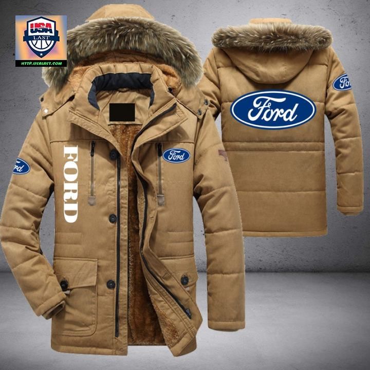 Ford Logo Brand Parka Jacket Winter Coat - Hundred million dollar smile bro