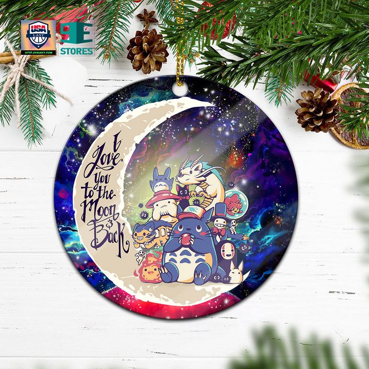 Ghibli Character Love You To The Moon Galaxy Mica Circle Ornament Perfect Gift For Holiday