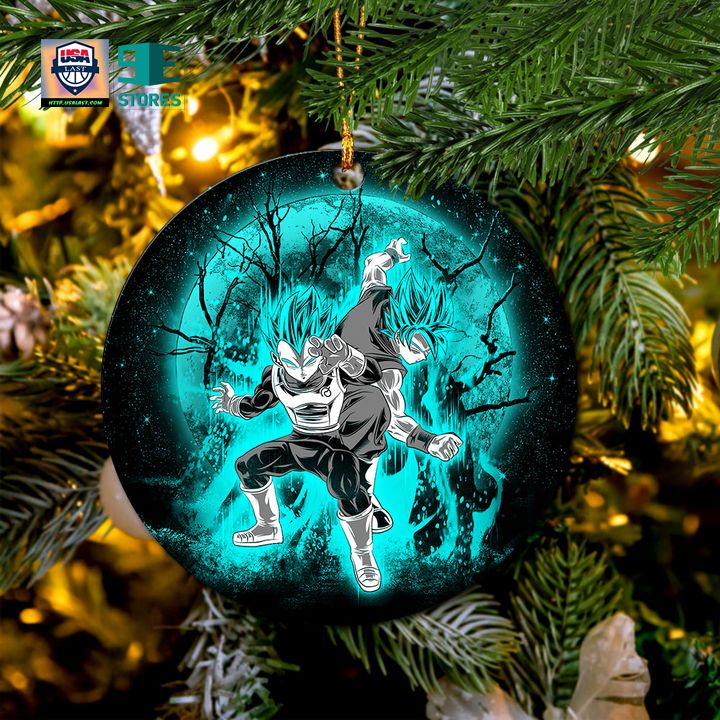 Goku Vegeta Moonlight Mica Circle Ornament Perfect Gift For Holiday - Damn good