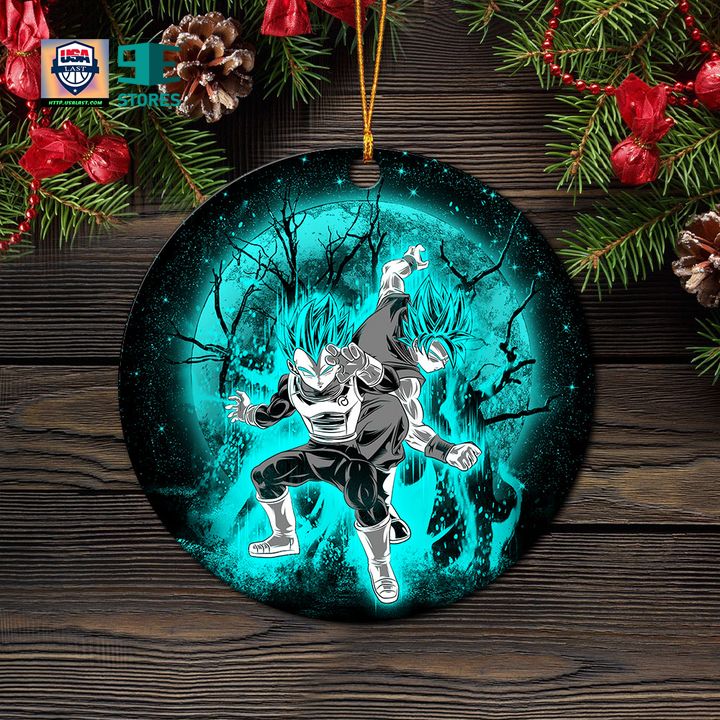 Goku Vegeta Moonlight Mica Circle Ornament Perfect Gift For Holiday