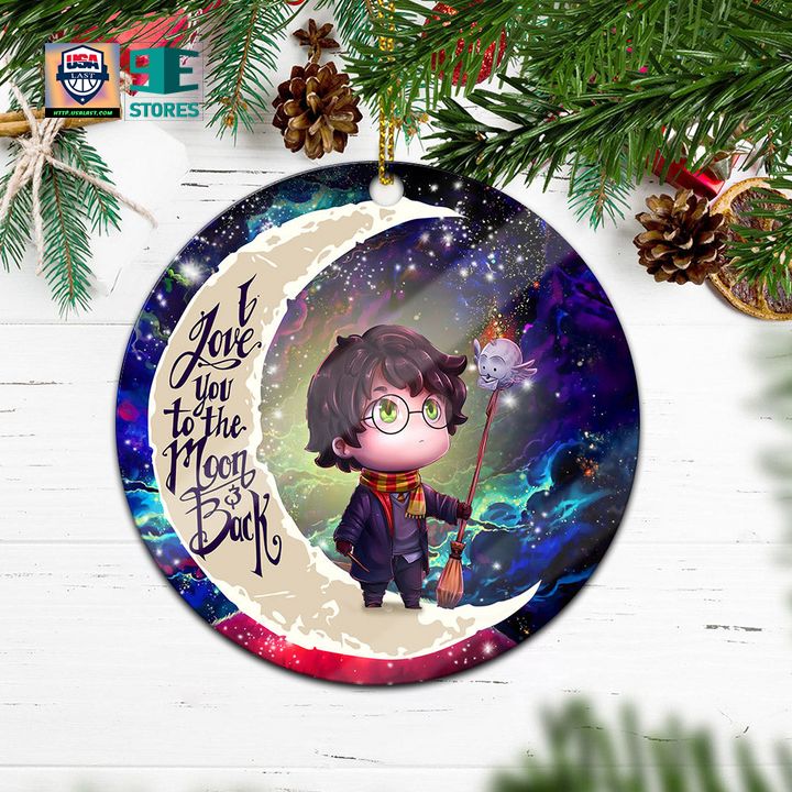 Harry Potter Chibi Love You To The Moon Galaxy Mica Circle Ornament Perfect Gift For Holiday
