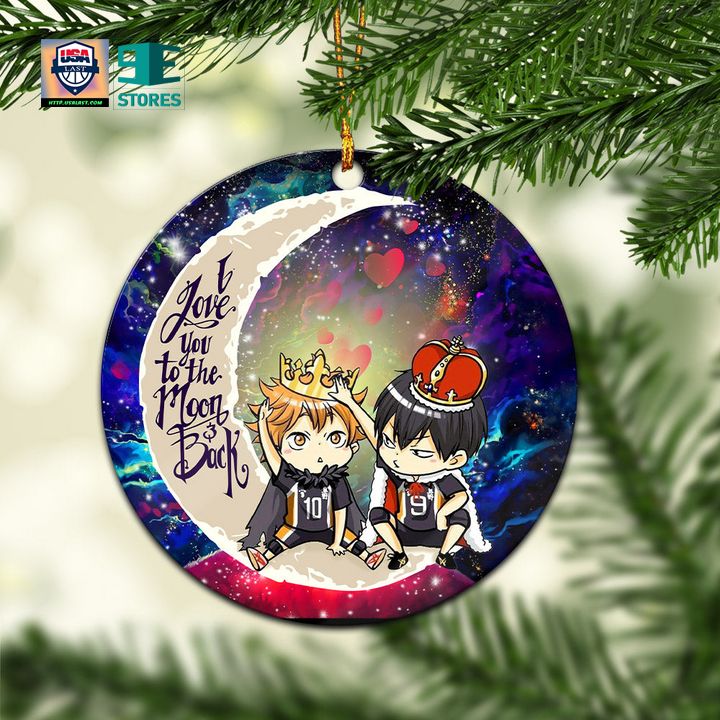 Hinata And Tobio Haikyuu Love You To The Moon Galaxy Mica Circle Ornament Perfect Gift For Holiday