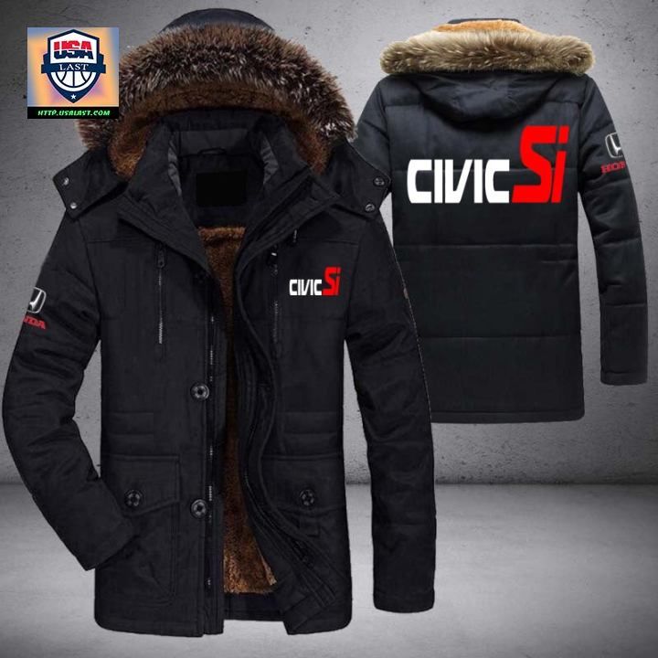 Honda Civic Si Logo Brand Parka Jacket Winter Coat