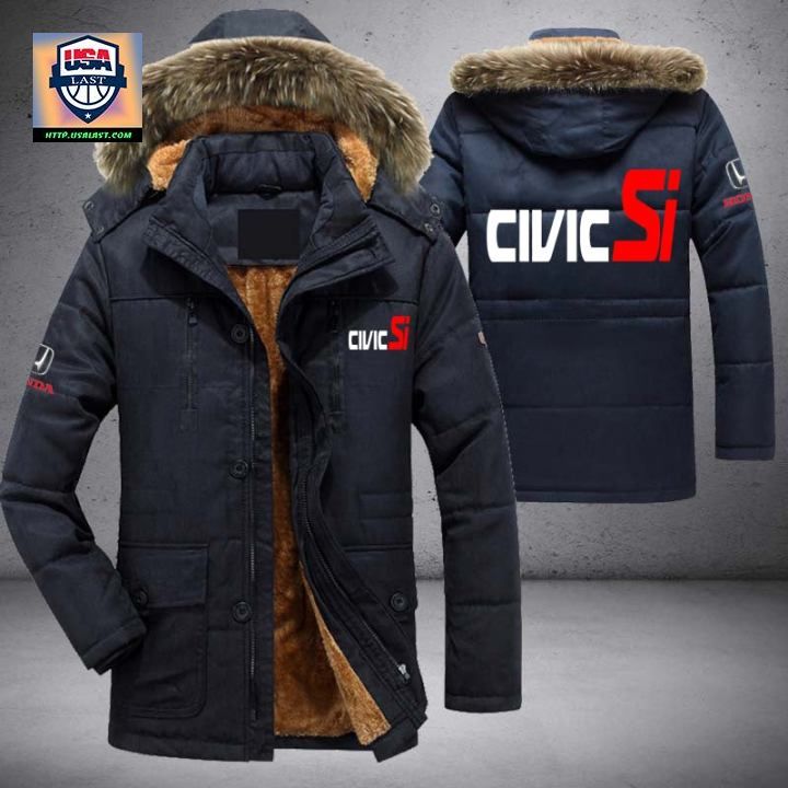 Honda Civic Si Logo Brand Parka Jacket Winter Coat - Nice photo dude