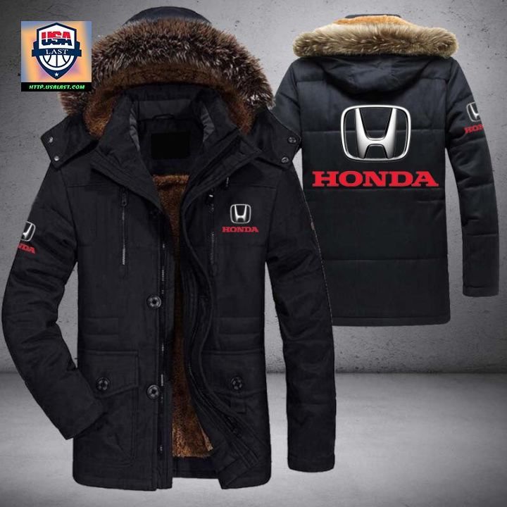 Honda Logo Brand Parka Jacket Winter Coat