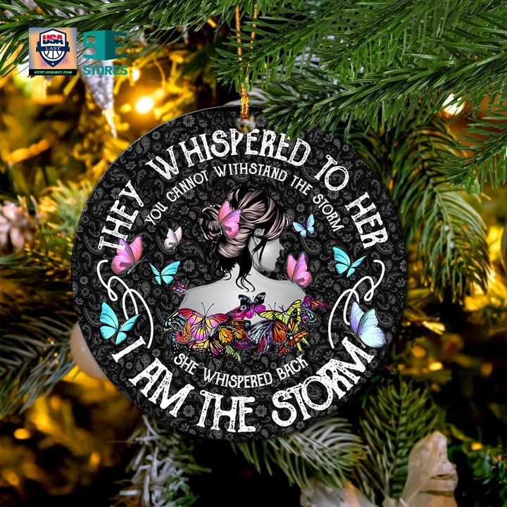 I Am The Storm They Whispered To Her Car Spare Tire Cover Gift For Campers Mica Ornament Perfect Gift For Holiday