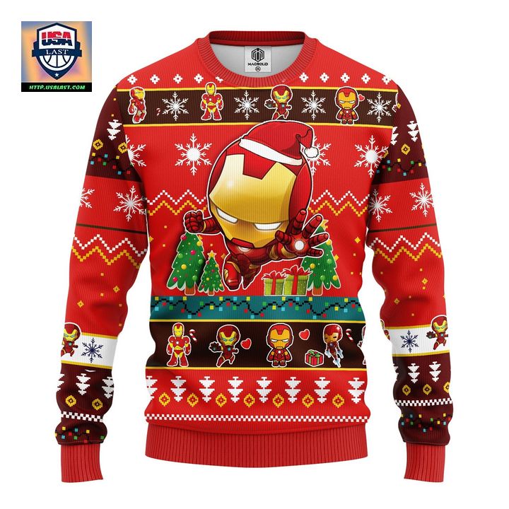 Iron Man Chibi Ugly Christmas Sweater Red Amazing Gift Idea Thanksgiving Gift