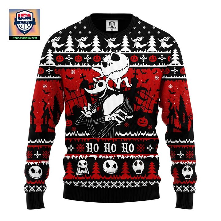 Jack And Zero Nightmare Before Xmas Ugly Christmas Sweater Amazing Gift Idea Thanksgiving Gift