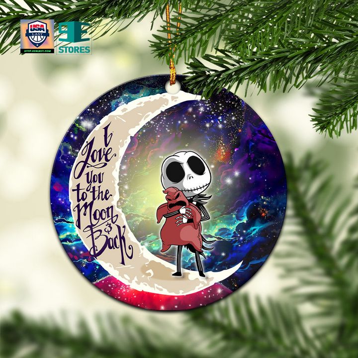 Jack Skellington Nightmare Before Christmas Love You To The Moon Galaxy Mica Circle Ornament Perfect Gift For Holiday