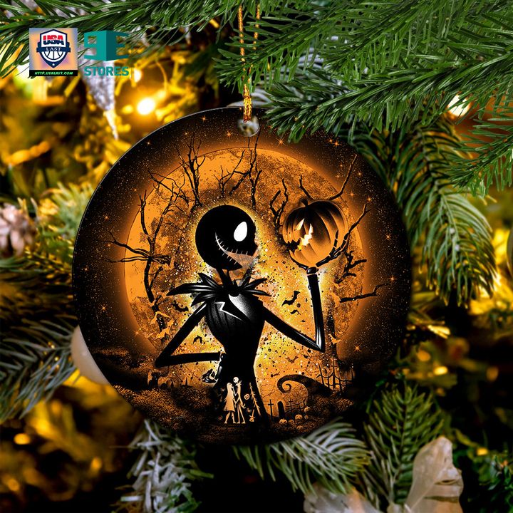 Jack Skellington Nightmare Before Christmas Moonlight Mica Circle Ornament Perfect Gift For Holiday